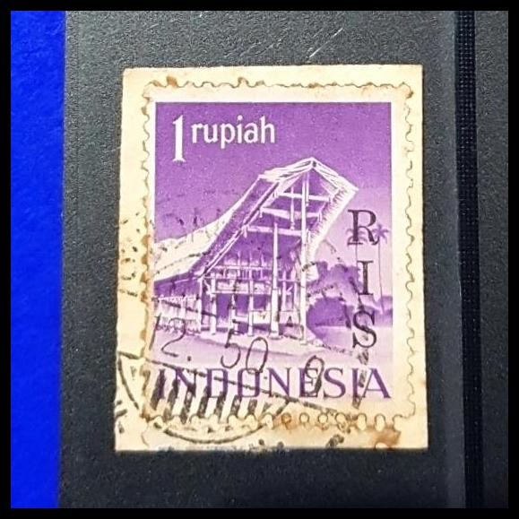 TERBARU PRANGKO INDONESIA 1950 C.T. RIS 1 RUPIAH, USED 
