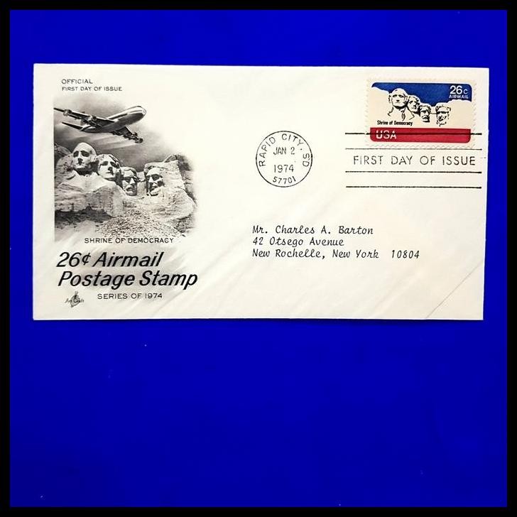 

GRATIS ONGKIR PRANGKO AMERIKA FDC SHRINE OF DEMOCRACY. 26C AIRMAIL POSTAGE STAMP !!!!!