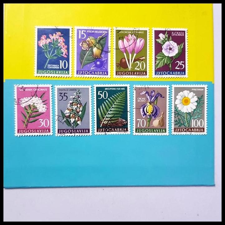 

TERBARU PERANGKO/PRANGKO YUGOSLAVIA 1957. FLOWERS IN NATURAL COLORS (9V) !