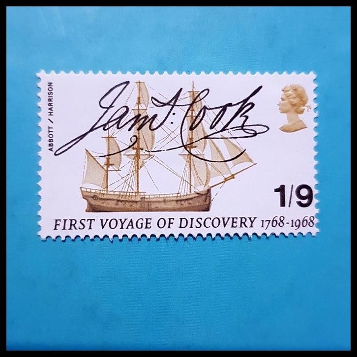 

DISKON PRANGKO INGGRIS. JAMES COOK FIRST VOYAGE OF DISCOVERY 1768-1968 !