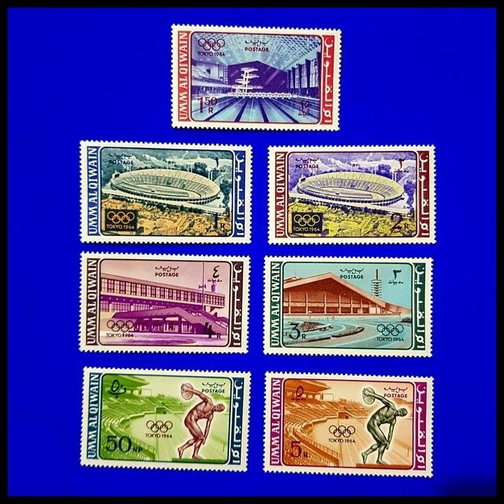 

HOT DEAL PERANGKO/PRANGKO OLIMPIADE TOKYO 1964 DARI UMM AL QIWAIN. SET (7V) MNH !!!!!!