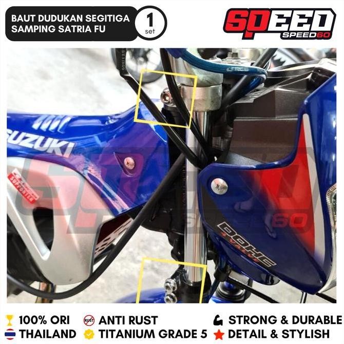 Titanium Baut Segitiga Satria Fu Kiri Kanan Probolt Stainless King Nut