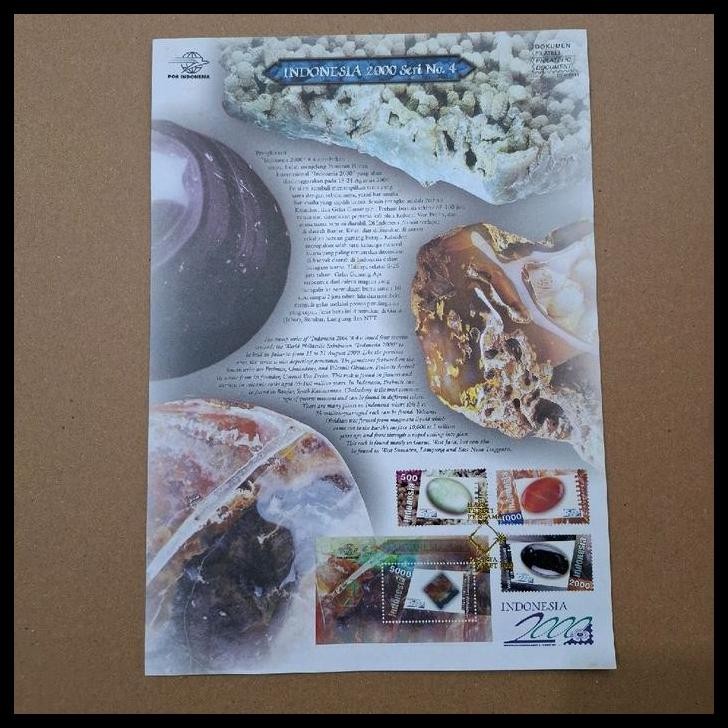 

BEST DEAL PRANGKO INDONESIA TAHUN 2000. SERI BATU MULIA. DOKUMEN FILATELI. DENGAN PRANGKO BERGAMBAR BATU PREHNIT, KALSEDON DAN GELAS GUNUNGAPI. DAN UNTUK SOUVENIR SHEET BERGAMBAR JASPIS BATUGAMPING.