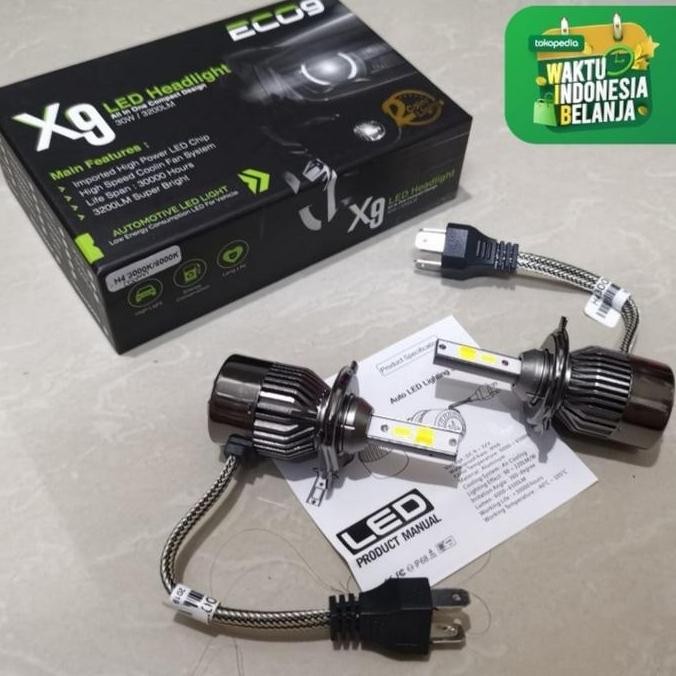 Luminos Eco9 X9 H4 Led 3 Warna Harga Isi 2 Lampu