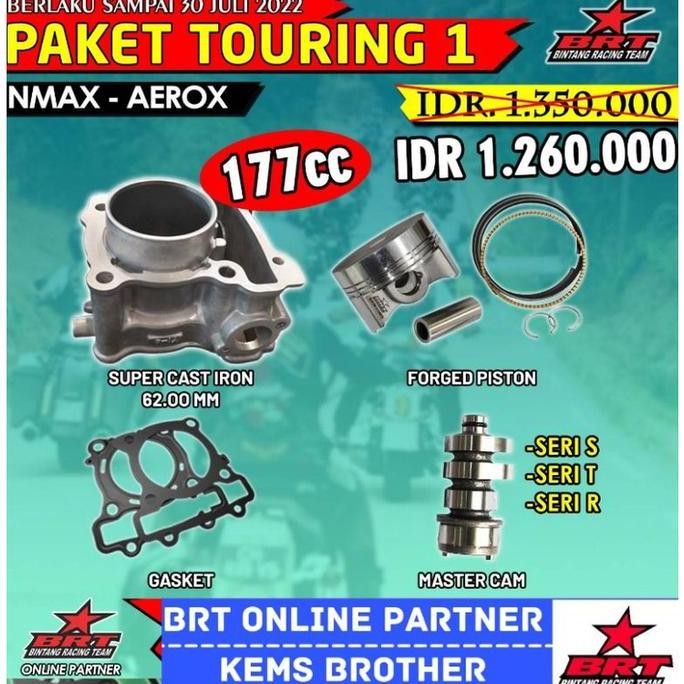 BLOK AEROX NMAX BRT PISTON 62MM PLUS MASTERCAM TOURING 1 Motor