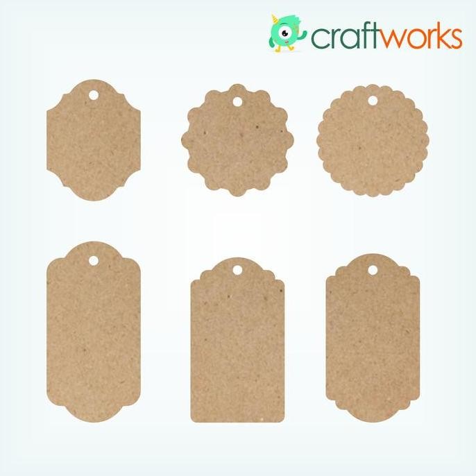 ```````] HANG TAG KRAFT BENTUK - TAG POLOS (TANPA TALI - ISI 12 PCS)