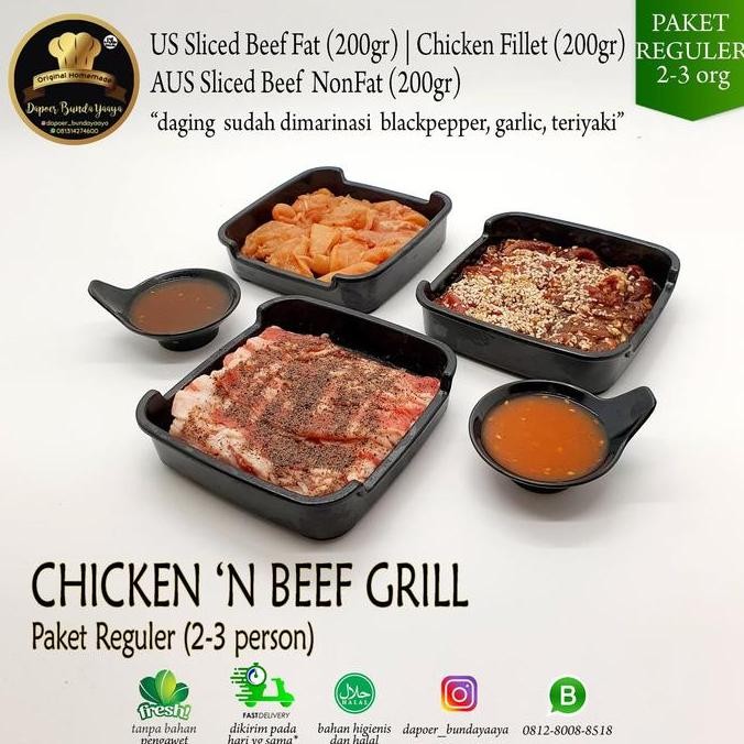 

Paket Bbq / Grill / Yakiniku Chicken And Beef Reguler (Halal Food)