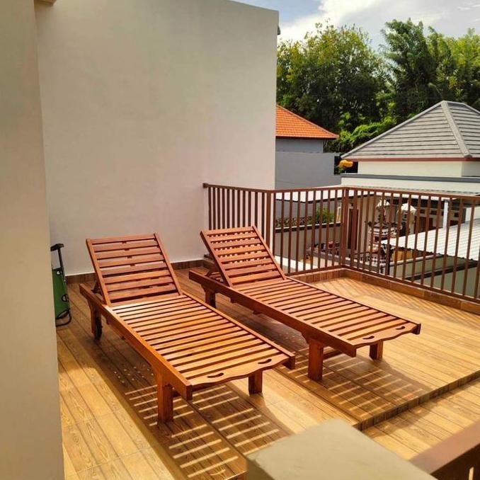 Kursi Santai Panjang Kursi Pantai Kayu Jati Kursi Kolam Outdoor Murah