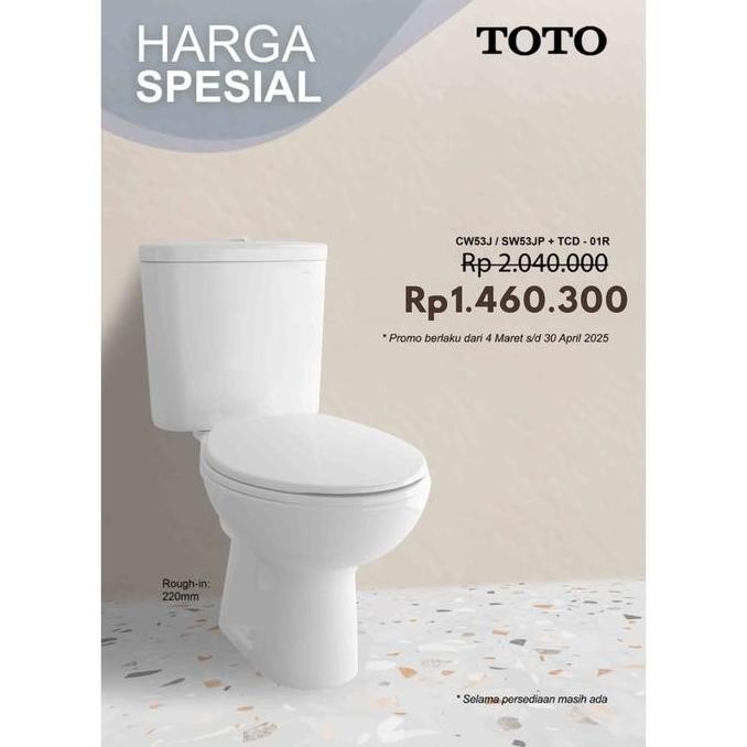 Kloset Duduk Toto Cw53J/Sw53Jp Termurah
