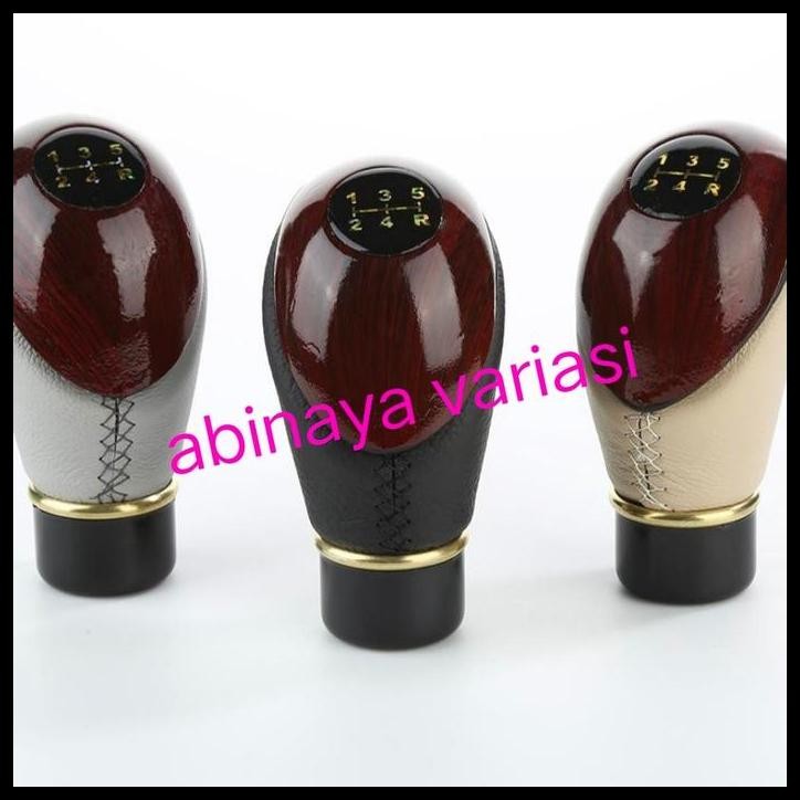 BEST DEAL GEAR KNOB MOBIL IGNIS MANUAL SHIFT KNOB MOTIF KAYU KULIT 