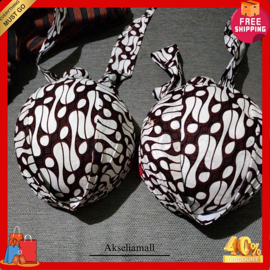 Blangkon Jogja Sliwir Motif Parang Putih (Ga Bisa Dicuci) Termurah Banget