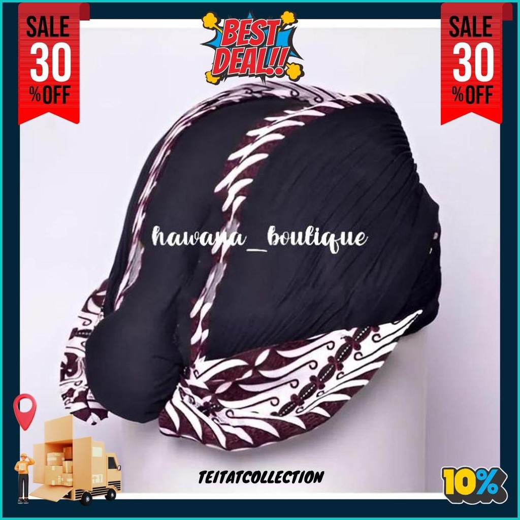 Blangkon Jogja Dewasa Lipat Motif Samurai Putih Ekor Jebeh/Pendek || Blangkon Lipat Bisa Dicuci || B