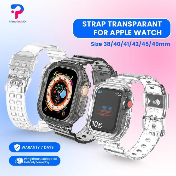 Strap Apple Watch iWatch Clear Bening Transparan Black Transparan murah