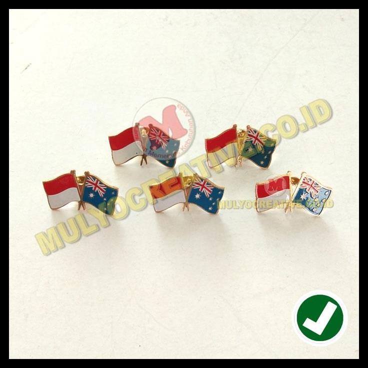 BEST DEAL PIN BENDERA PERSAHABATAN NEGARA INDONESIA DAN AUSTRALIA 