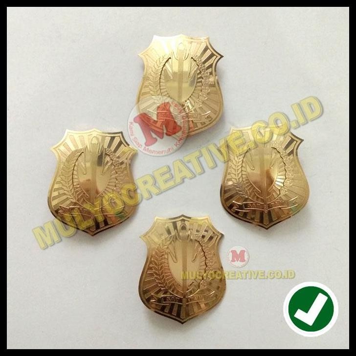 TERBARU PIN SATPAM MODEL PERISAI - LENCANA LOGO SATPAM PADI DAN KAPAS