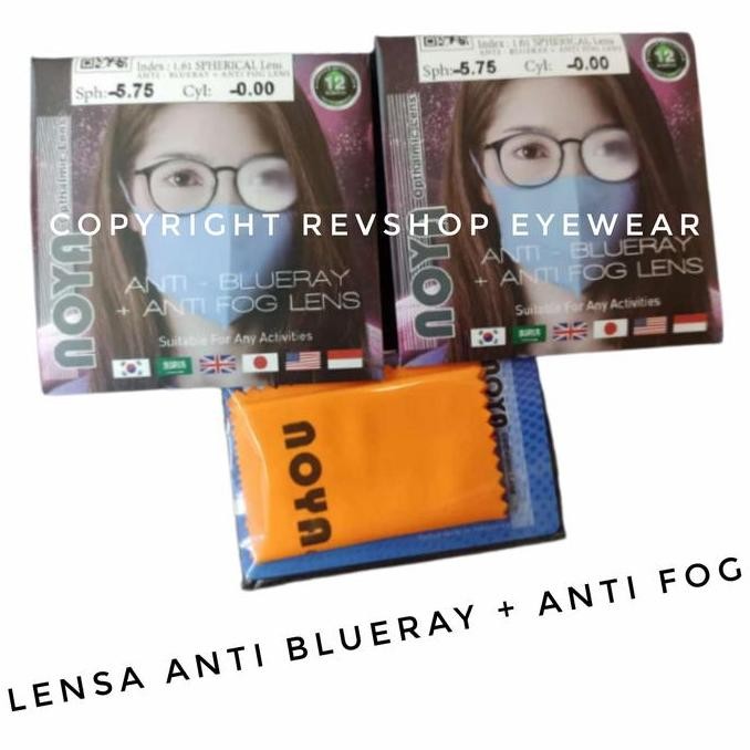 Lensa Blueray anti Uap Embun / anti FOG Hi Index 1.61