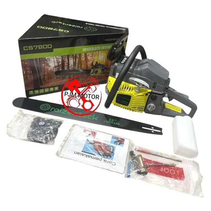 Produk Terbaik] RAIZENTECH CS7800 UNIT SENSO SINSO CHAINSAW SIAP PAKAI UNIT LENGKAP