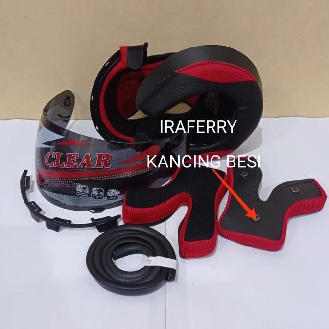 Busa Helm KYT RC7 + Klip Plastik Kaca & Karet Helm Ori Set