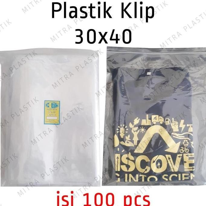 Plastik Klip Ziplock 30x40 isi 100pcs Packing Baju Kaos Cetik Seal