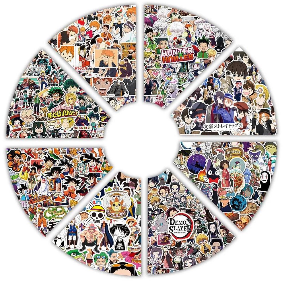 

PROMO!! 50/100pcs Cartoon Mix Anime Stickers Attack On Titan Jujutsu Kaisen Decals Skateboard Laptop Car Motorcycle Waterproof Sticker
