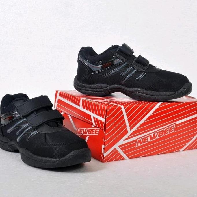 Sepatu sekolah anak TK - SD - SMP full hitam // sepatu anak laki laki dan perempuan Fashion size 2 s