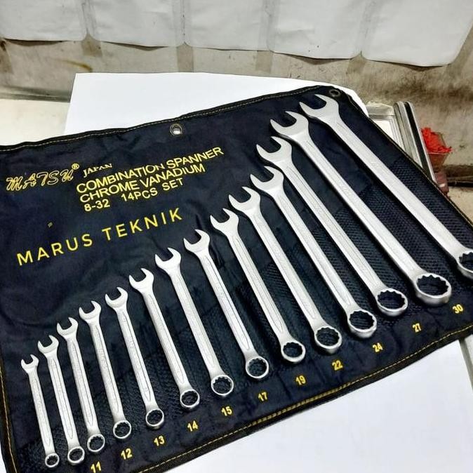 Kunci Ring Pas Set 8 - 32mm 14 pc MATSU standard Japan bahan Crv