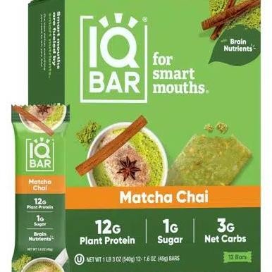 

IQBar Plant Protein Bar - Matcha Chai (12 x 45g)