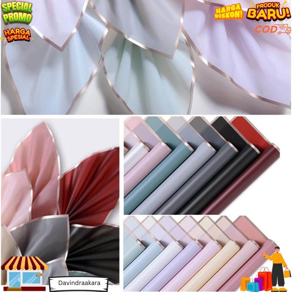 

Kertas Bunga List Gold Gdm (1 Pack = 20 Pcs) Flower Wrap/ Pembungkus Bunga Waterproof Promo Puncak