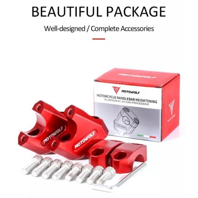 Motowolf Peninggi Stang Motor Raiser Stang Honda ADV Yamaha Universal
