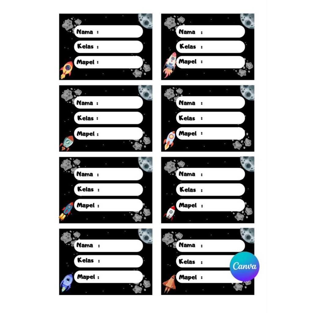 

stiker mata pelajaran astronot isi 20 pcs