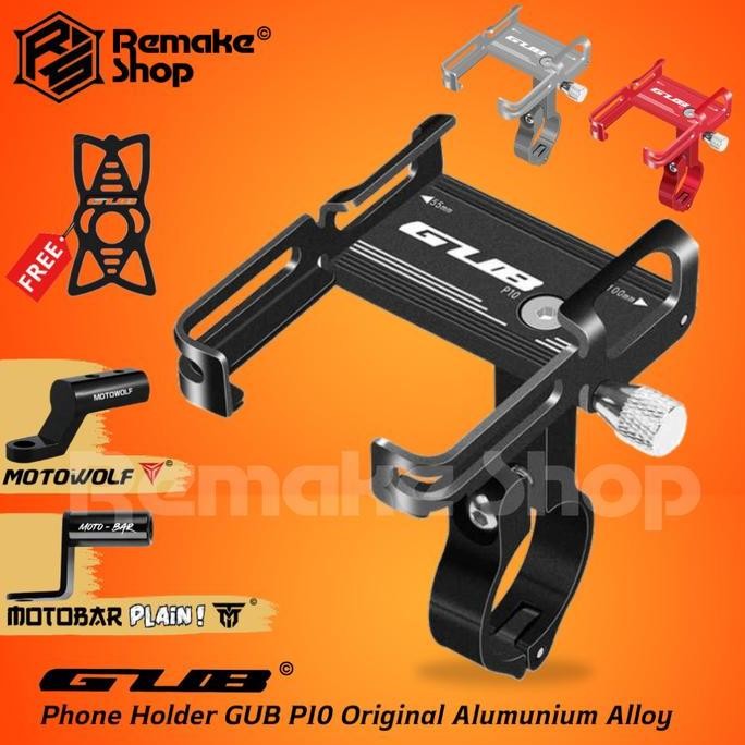 TATAKAN HOLDER HP MOTOR GUB P10 DUDUKAN HP STANG GPS SEPEDA MOTOR FULL BESI