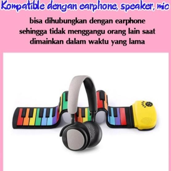 baru Piano Roll 49 Keys Piano Warna Warni Portable Piano Cas