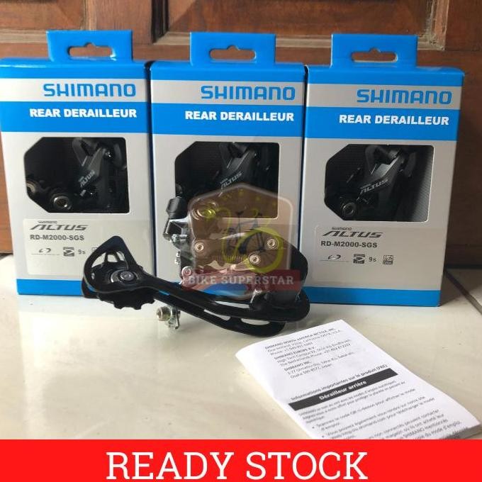 RD Rear Derailleur Shimano 9 Speed Altus M2000 Long Cage Sepeda