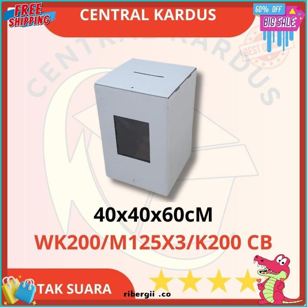 

Kardus Box Kotak Suara Pilpers Pilkades Besar 40X40X60Cm Double Wall 5-6Mm Bahan White Diskon Setengah Harga