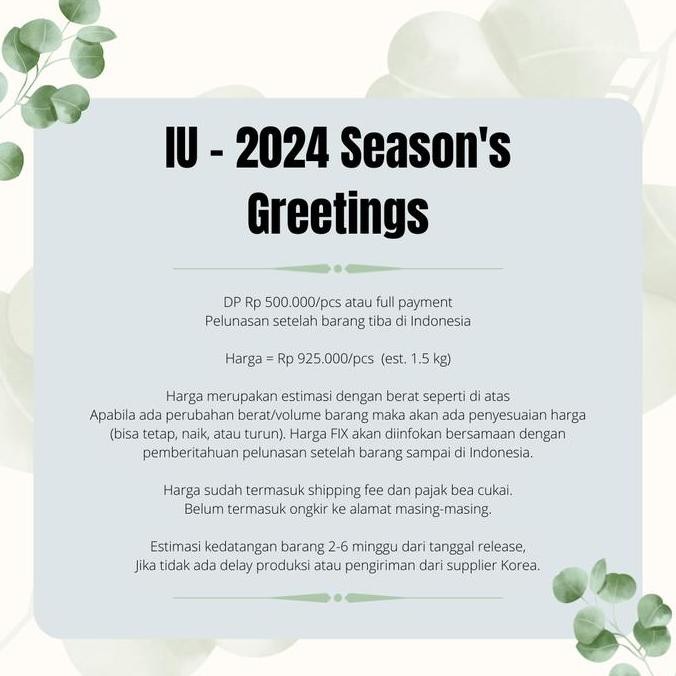 

baru IU 2024 Season's Greetings Official - Kpop Season's Greetings Official