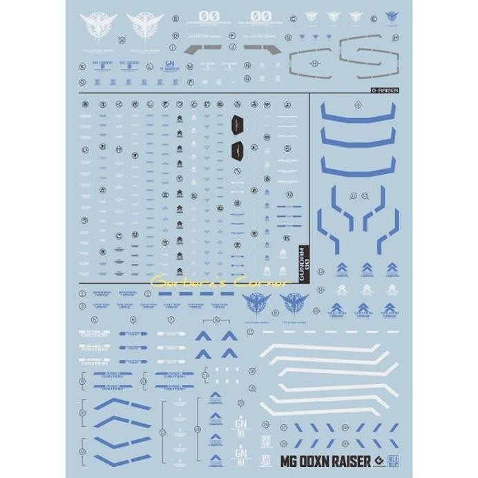baru Fluorescent Water Decal MG 00 XN Raiser Gundam Evolution Studio