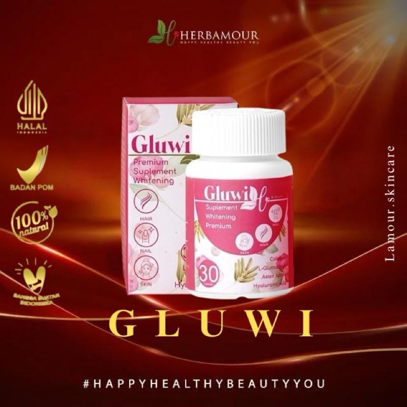 

FM Gluwi by Herbalov - Kapsul Collagen / Minuman Suplemen Kecantikan Whitening Body Premium / Pemutih Badan Original BPOM