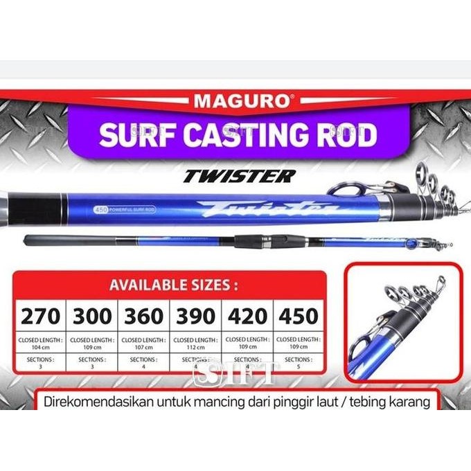 Joran MAGURO TWISTER | Surf Casting | 270 s/d 450 cm | Pasiran