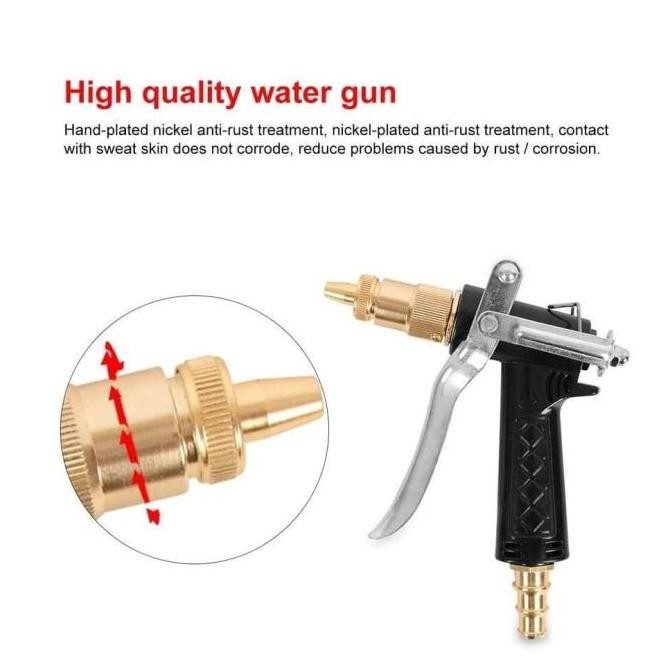 Water Jet Gun Metal Untuk Siram Tanaman Dan Cuci Motor/Mobil Car Gold