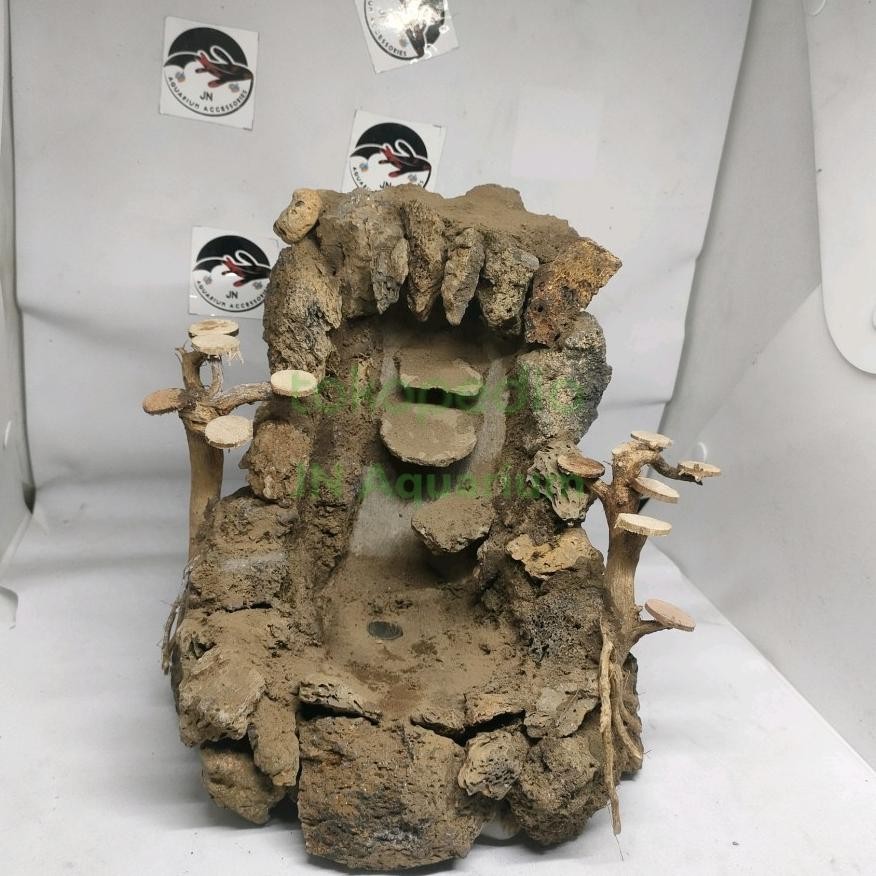 Tebing Air Terjun Alami Tebing Aquascape Aquarium Uk. M