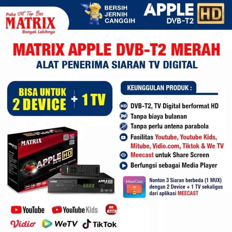 NEW Set Top Box Receiver Matrix DVB T2 Apple HD Terbaru DVB T-2 [terbaik][terlaris]