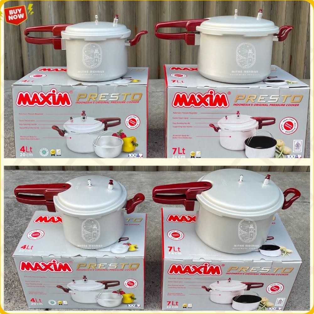 New Maxim Presto 4 - 7 - 12 Liter Panci Presto Kukus Panci Serbaguna Maxim Terlaris