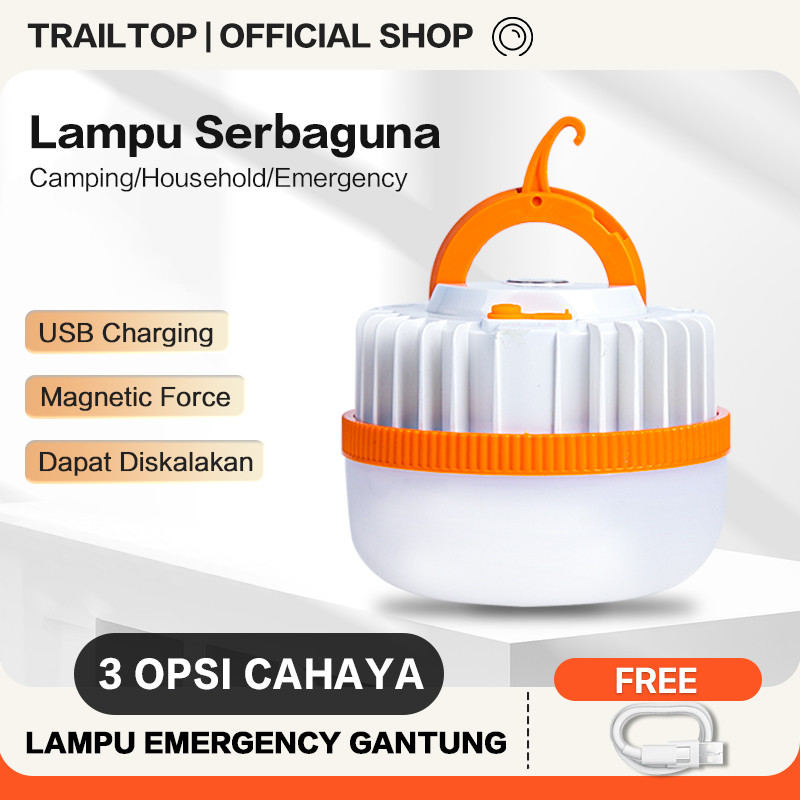 TrailTop Lampu Camping LED Lampu Emergency Super Terang Tahan 6-8 Jam Charger Type-C