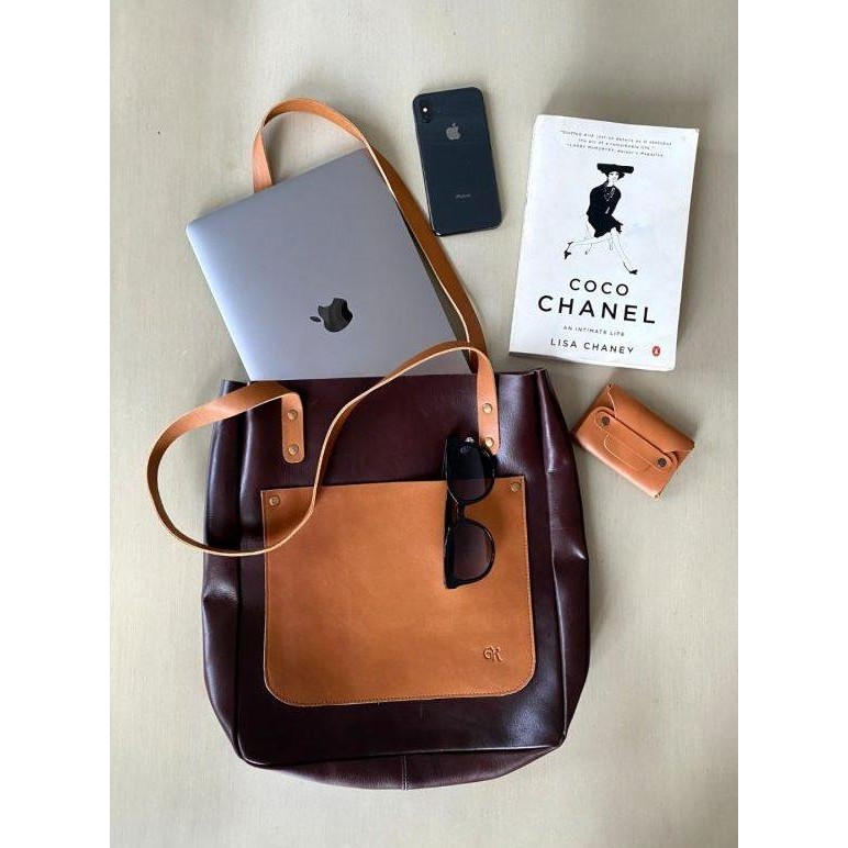 Tas Wanita Kulit Asli/Tas Wanita Kulit/Tote Bag Kulit - Lola Tote Bag HS