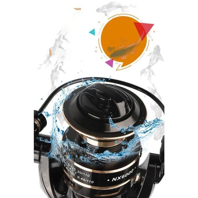 Caldari Reel Pancing NX2000-7000 Asli Besi Spinning Reel Murah Kuat Metal Power Handle Spinning Rod 