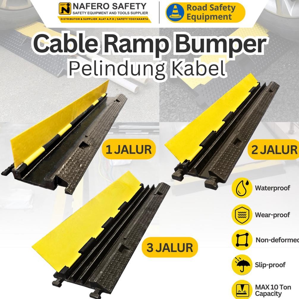 Polisi Tidur Pelindung Kabel / Speed Bump Cable Ramp Protector 1 Jalur 2 Jalur 3 Jalur - Cable Ramp 