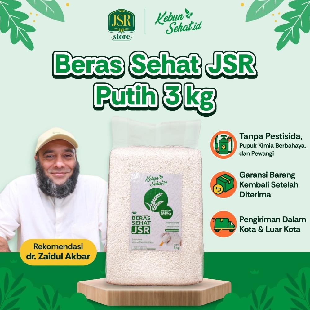

Heatshrin Kebun Sehat Beras Sehat Jsr Dr Zaidul Akbar - Beras Mpasi, Non Pemutih & Pengawet - 3Kg Gd-90