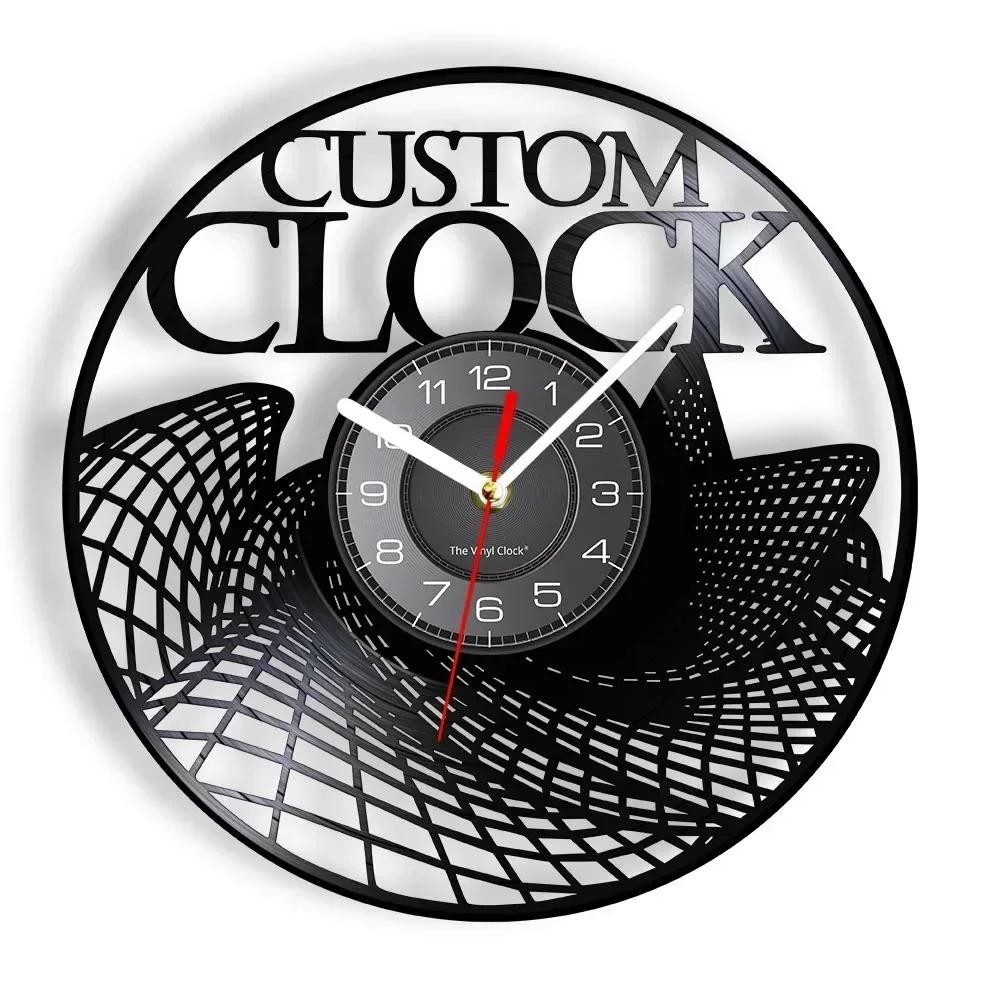 Custom Order Your Design And Logo Personal Personalized Vinyl Clock Vintage Customization Record Wat