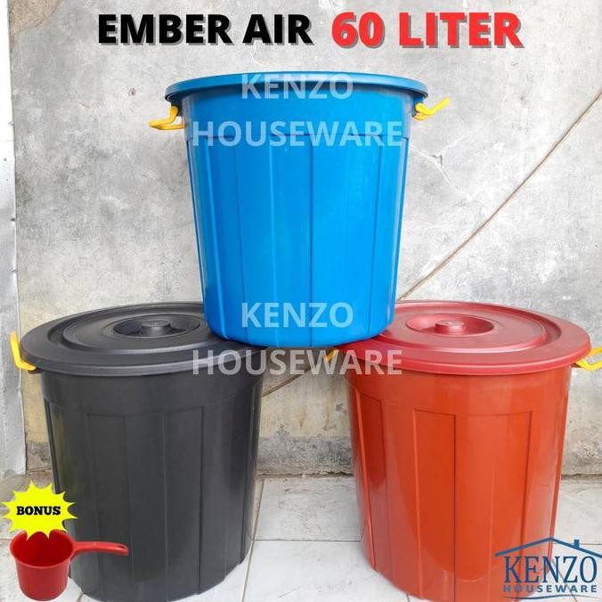 Ember 60 Liter Tutup Ember Air Kamar Mandi Ember Plastik Kuat
