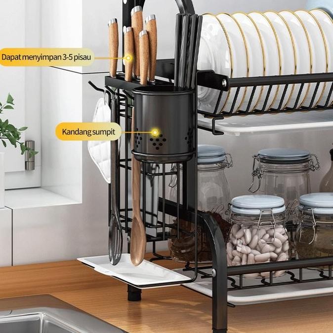 Rak Piring Rak Pengering Piring Stainless Anti Karat Rak Cuci Piring